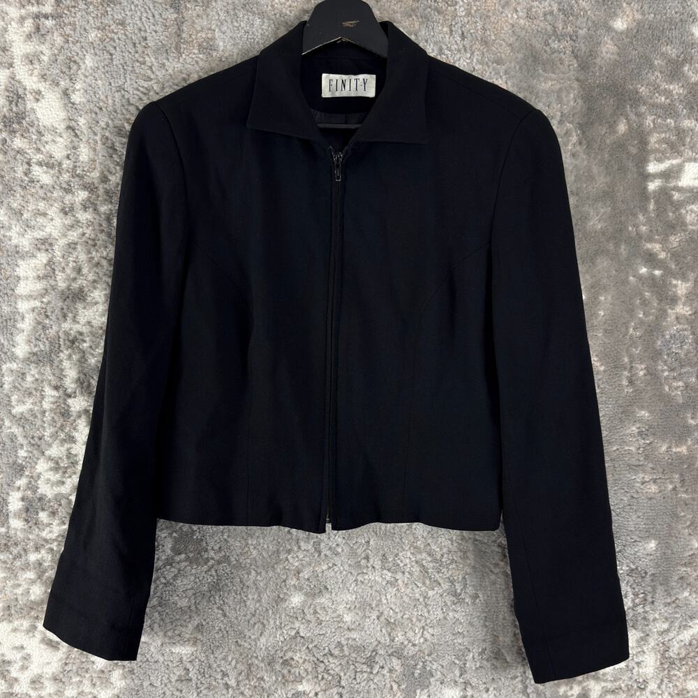 Finity Size 6 Minimalist Full Zip‎ Jacket Black Long Sleeve Casual Outdoor